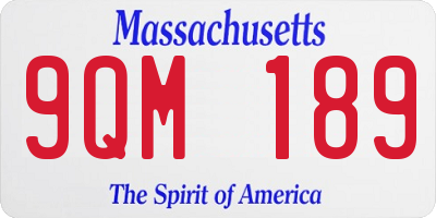 MA license plate 9QM189