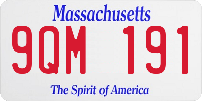 MA license plate 9QM191
