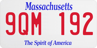 MA license plate 9QM192