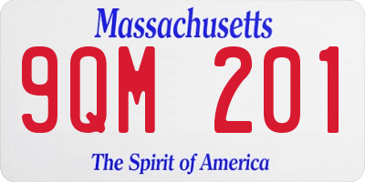 MA license plate 9QM201