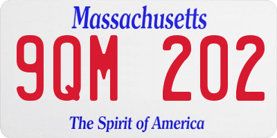 MA license plate 9QM202