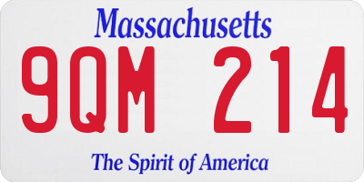 MA license plate 9QM214