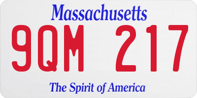 MA license plate 9QM217