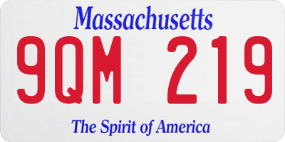 MA license plate 9QM219