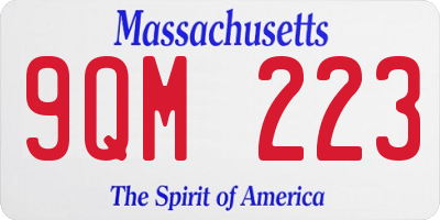 MA license plate 9QM223