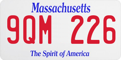 MA license plate 9QM226