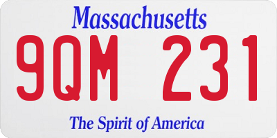 MA license plate 9QM231