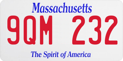 MA license plate 9QM232