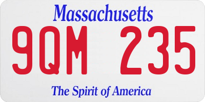 MA license plate 9QM235