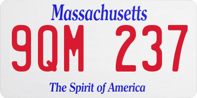 MA license plate 9QM237