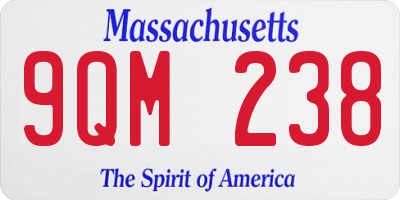 MA license plate 9QM238