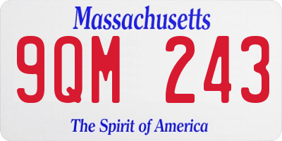 MA license plate 9QM243