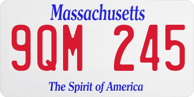 MA license plate 9QM245