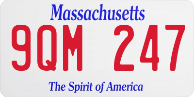 MA license plate 9QM247