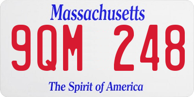 MA license plate 9QM248