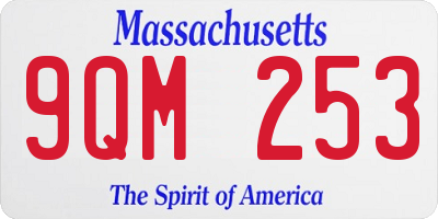 MA license plate 9QM253