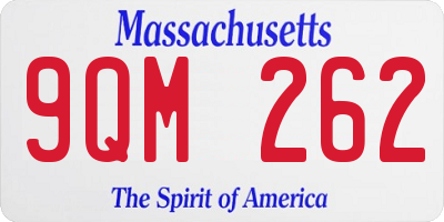 MA license plate 9QM262