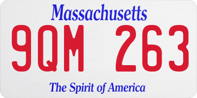 MA license plate 9QM263