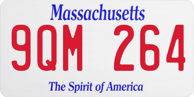 MA license plate 9QM264
