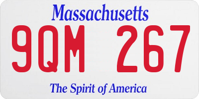 MA license plate 9QM267