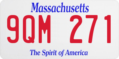 MA license plate 9QM271