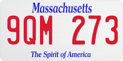 MA license plate 9QM273