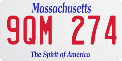 MA license plate 9QM274