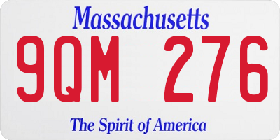 MA license plate 9QM276