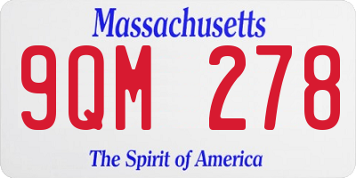 MA license plate 9QM278