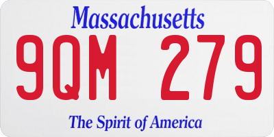 MA license plate 9QM279