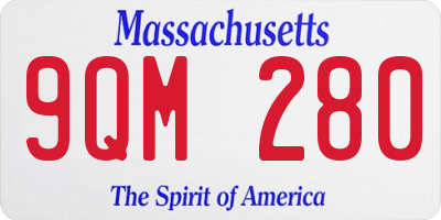 MA license plate 9QM280