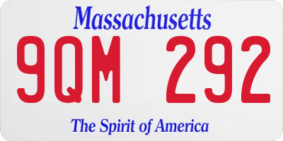 MA license plate 9QM292