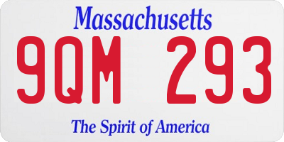 MA license plate 9QM293