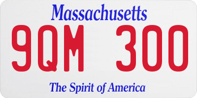 MA license plate 9QM300