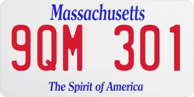 MA license plate 9QM301