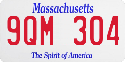 MA license plate 9QM304