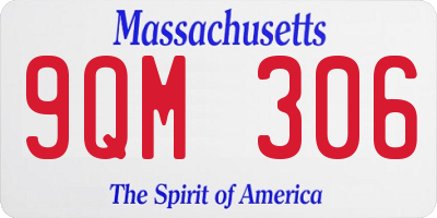 MA license plate 9QM306