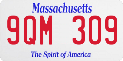 MA license plate 9QM309