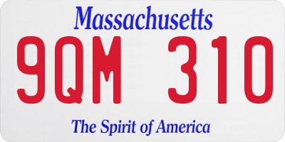 MA license plate 9QM310