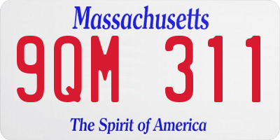 MA license plate 9QM311