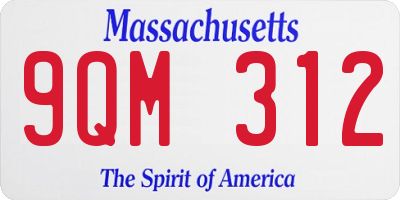 MA license plate 9QM312