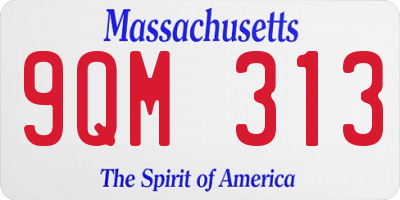 MA license plate 9QM313