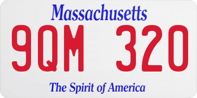 MA license plate 9QM320