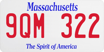 MA license plate 9QM322