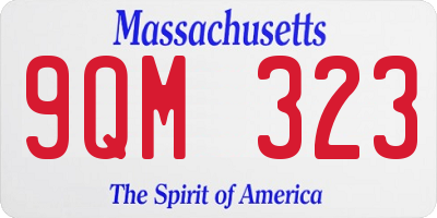 MA license plate 9QM323