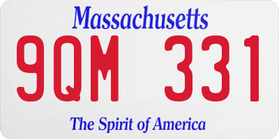 MA license plate 9QM331
