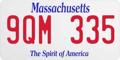 MA license plate 9QM335