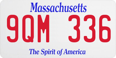 MA license plate 9QM336