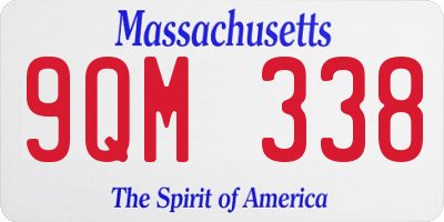 MA license plate 9QM338