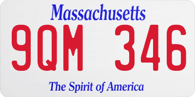 MA license plate 9QM346